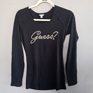 Guess Black Long Sleeve Top